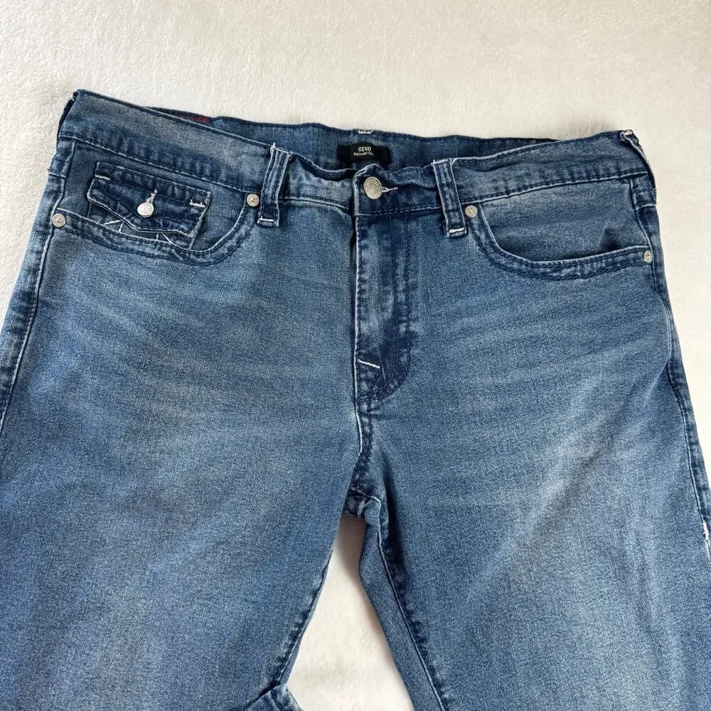 True Religion Geno Relaxed Slim Flap Pocket Jeans Men’s 40 Blue Stretch Denim